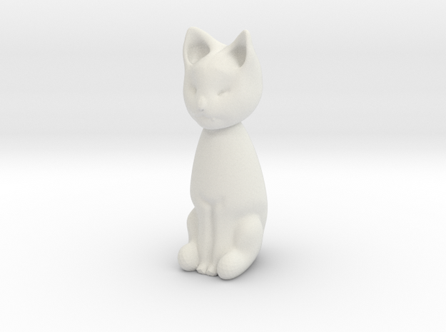 Cat statuette, 1:12 scale, 3cm tall in White Natural Versatile Plastic
