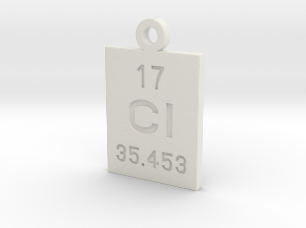 Cl Periodic Pendant in White Natural Versatile Plastic