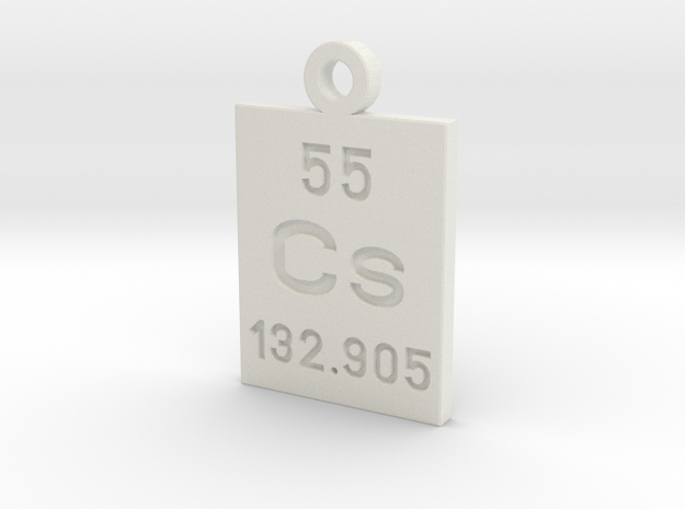 Cs Periodic Pendant in White Natural Versatile Plastic