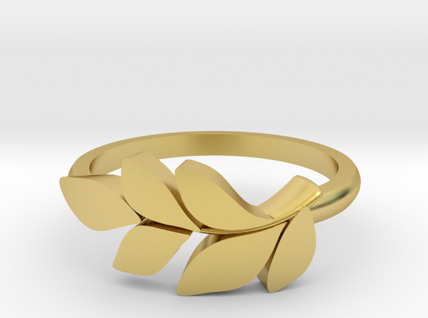 Leafy Ring  in Polished Brass