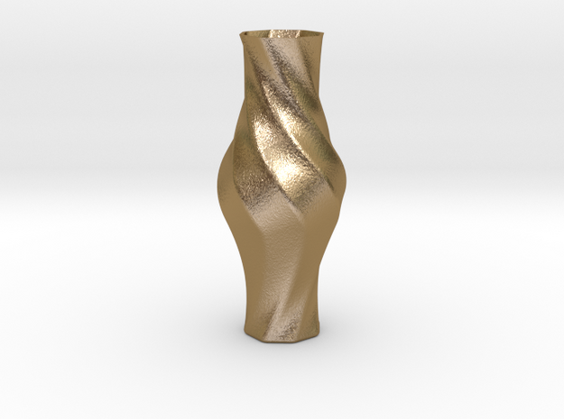 Vase-17 in Polished Gold Steel