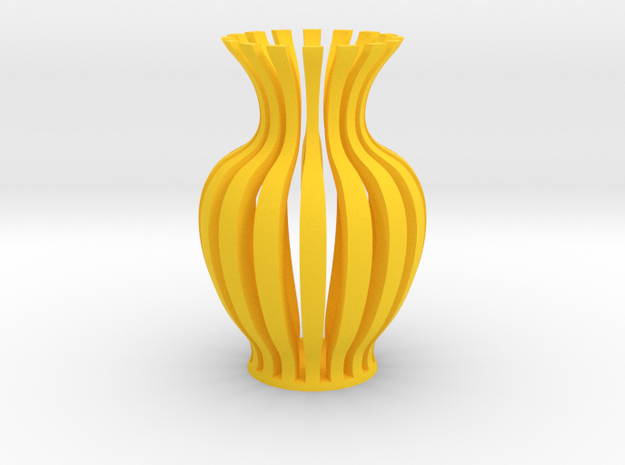 Vase-18 in Yellow Processed Versatile Plastic