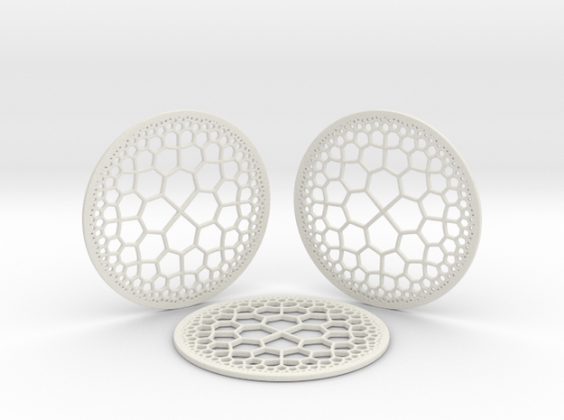 Hyperbolic T.Coasters  in White Natural Versatile Plastic