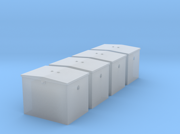 HO - GN Railway -  Battery Box - Qty. 4 in Tan Fine Detail Plastic