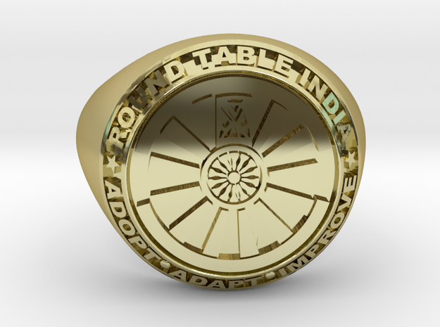 Round Table India signet ring  in 18K Yellow Gold