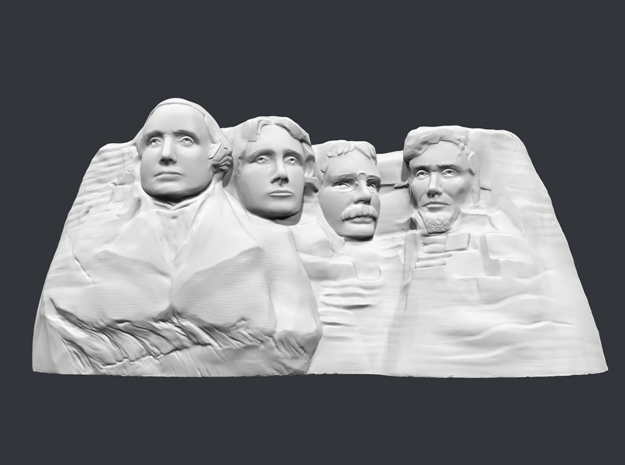 Mount Rushmore 3D Print in White Natural Versatile Plastic