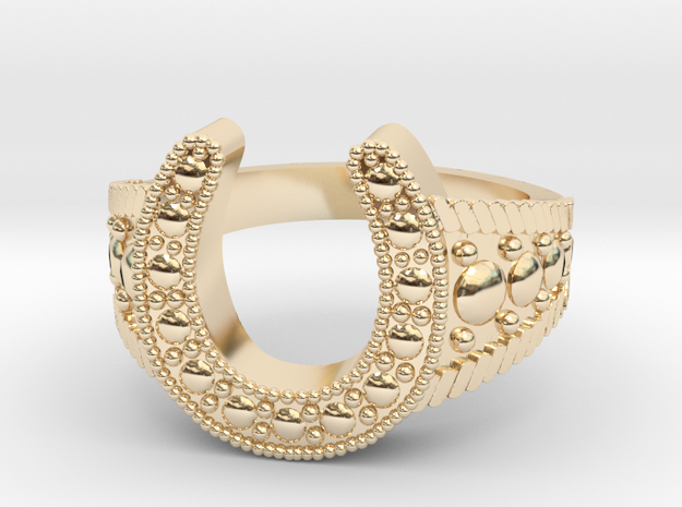 Blingy Horseshoe Ring  in 14k Gold Plated Brass