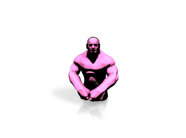 Small Grappler - Pink in White Natural Versatile Plastic