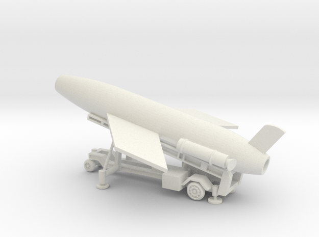 1/87 Scale MK4 Regulus Missile Launcher with Missi in White Natural Versatile Plastic