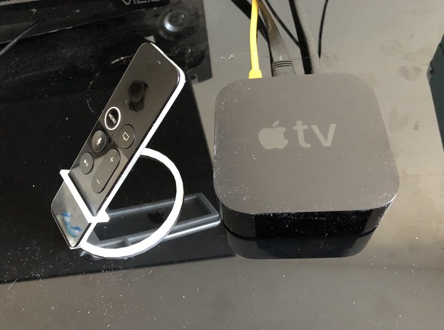 Remote Holder for Apple TV 4K in White Premium Versatile Plastic
