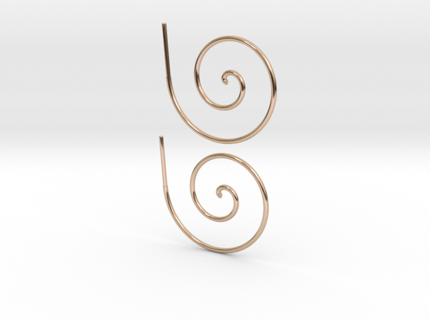 Archimedes Spiral in 14k Rose Gold Plated Brass