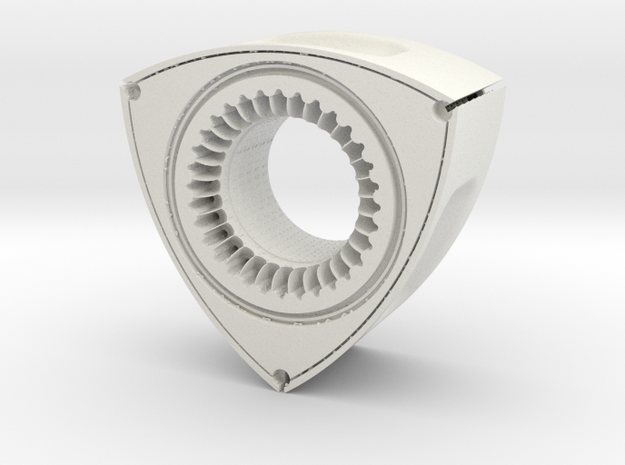 Hollow Rotor with Hexagon Core in White Natural Versatile Plastic