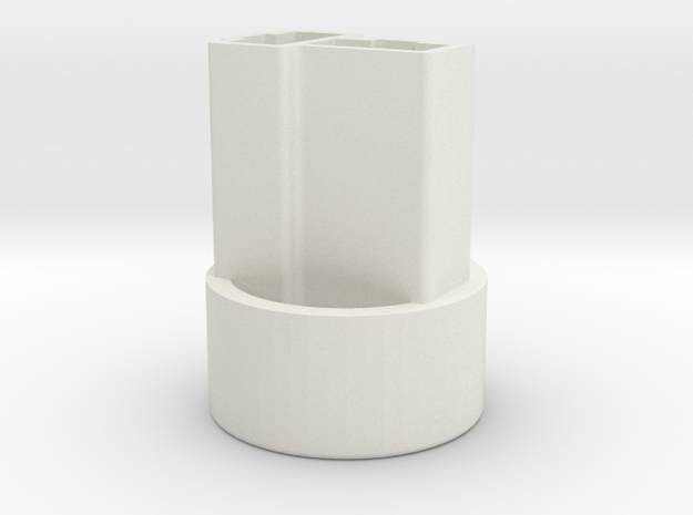 GM round connector housing in White Natural Versatile Plastic