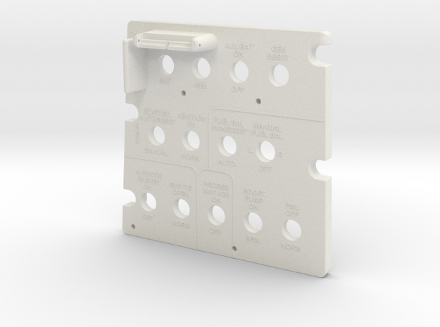T6 Starboard Side Forward Switch Plate Cover. in White Natural Versatile Plastic