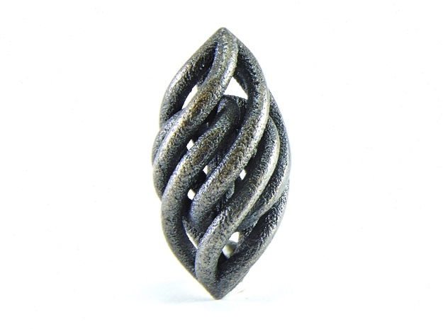 Spiral Pendant in Polished and Bronzed Black Steel