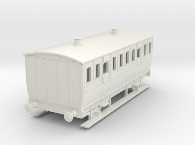 0-76-mgwr-4w-3rd-class-coach in White Natural Versatile Plastic