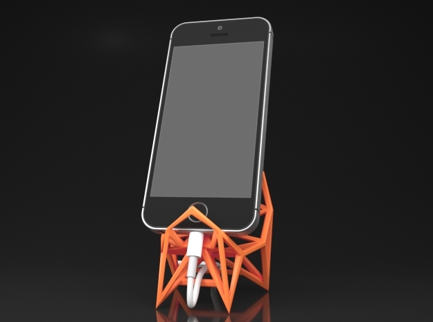 Smartphone Stand Type A in Orange Processed Versatile Plastic