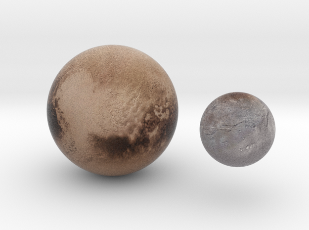 Pluto & Charon 1:80 million in Natural Full Color Sandstone