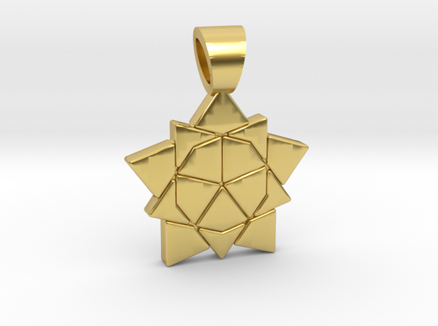 Golden ratio tiling - Star [pendant] in Polished Brass