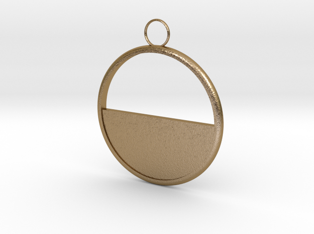 Round Earring in Polished Gold Steel