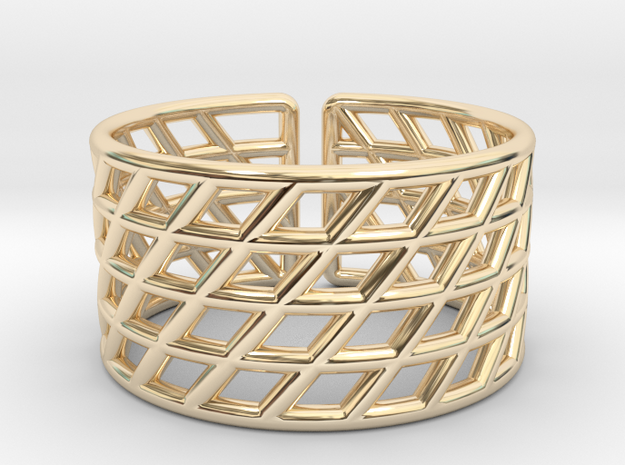 Mesh Grid Ring: Size 6-7 in 14k Gold Plated Brass