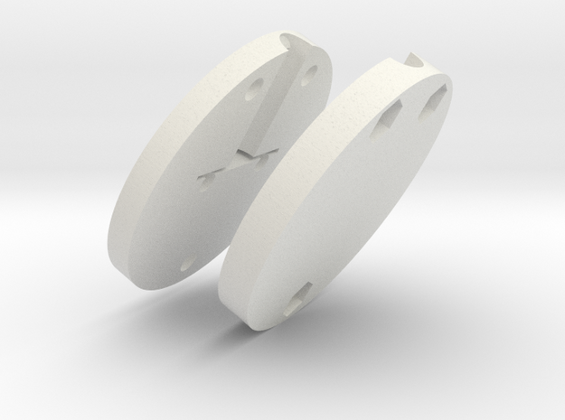 Standard Flamp Socket (Front & Back) in White Natural Versatile Plastic