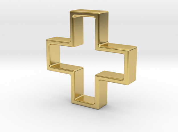 Plus Cookie Cutter in Polished Brass