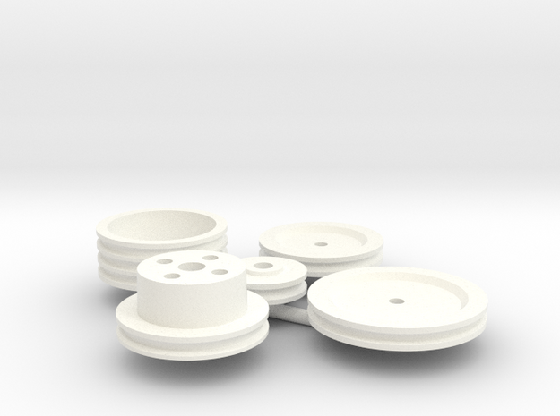 Stock Pulley set 1/8 in White Processed Versatile Plastic