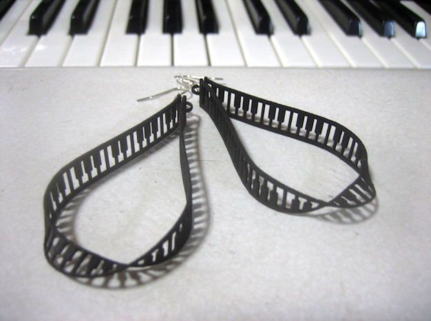 teardrop piano frame earrings in Black Natural Versatile Plastic