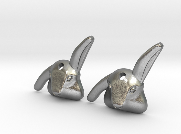 Bibo- rabbit earings in Natural Silver