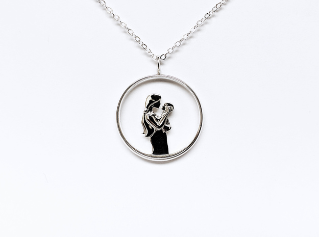 Mother & Infant Pendant -Motherhood Collection in Polished Silver