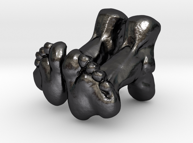 Feet Cufflinks in Polished and Bronzed Black Steel