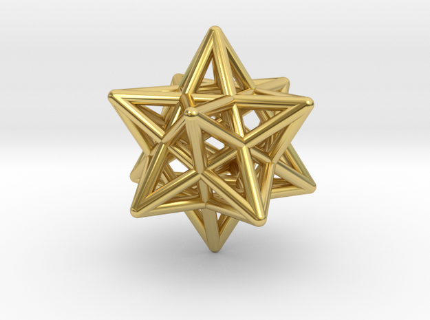 Smallest Stellated Dodecahedron Pendant in Polished Brass