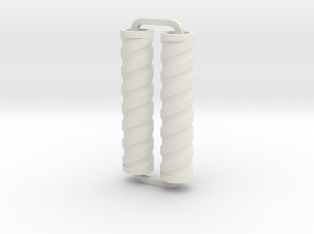 Slimline Pro spiral 04 engraved lathe in White Natural Versatile Plastic