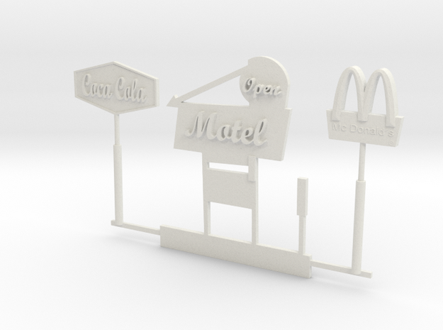 S Scale Signs in White Natural Versatile Plastic