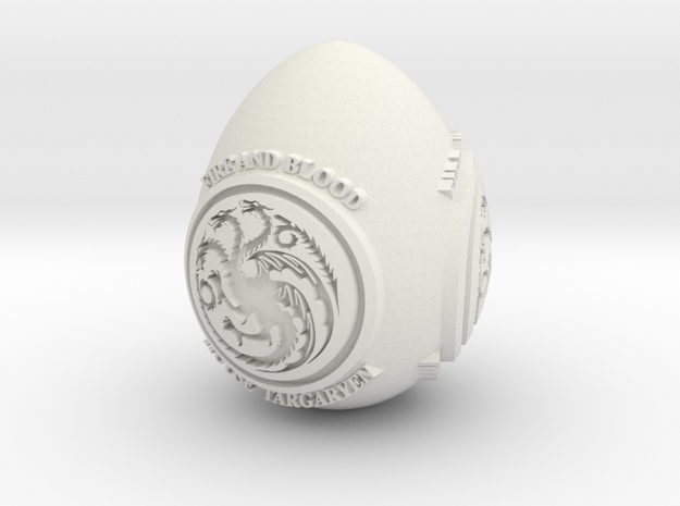 GOT House Targaryen Easter Egg in White Natural Versatile Plastic
