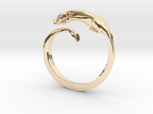Sleeping Lioness Ring in 14K Yellow Gold