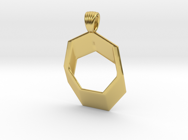 Heptagram [pendant] in Polished Brass
