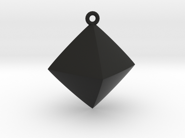 Minimal Rhombus Pendant  in Black Natural Versatile Plastic