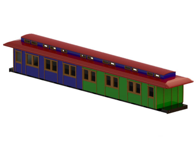 ABo1 modell 93 - Swedish passenger wagon in Smooth Fine Detail Plastic