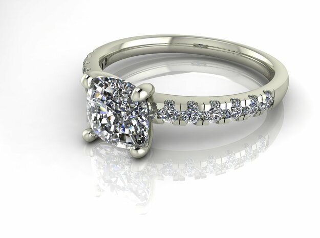 Classic Solitaire 24 NO STONES SUPPLIED in 14k White Gold