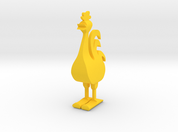 Chicken figure (scrollsaw/bandsaw) in Yellow Processed Versatile Plastic: Medium