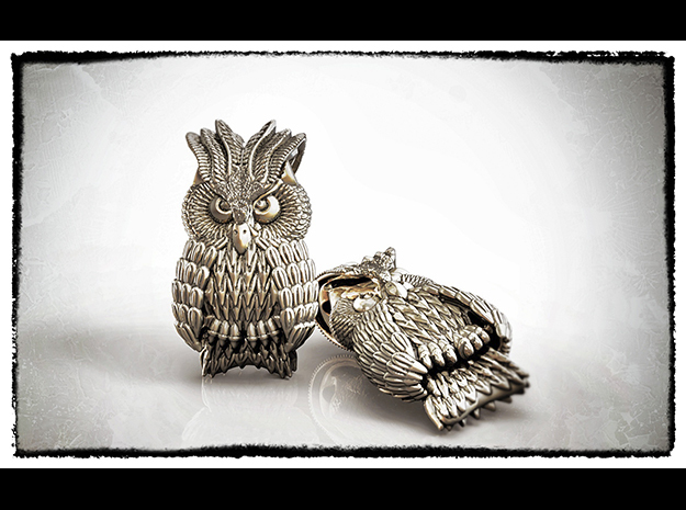Owl Pendant in Antique Silver
