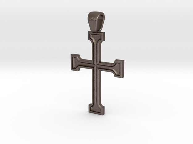 The First Cross in Polished Bronzed-Silver Steel