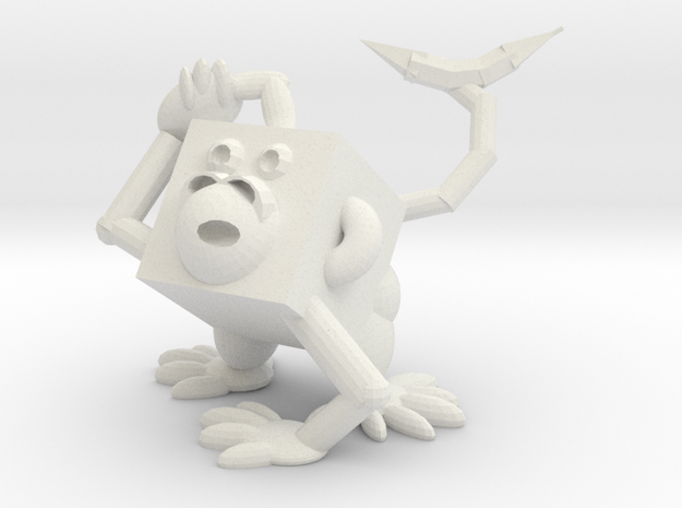 Monkey #3DblockZoo in White Natural Versatile Plastic