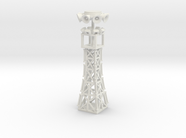 35 foot light tower n scale in White Natural Versatile Plastic