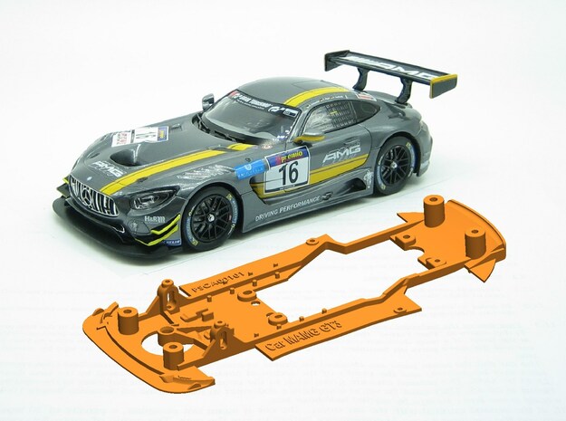 PSCA00101 Chassis for Carrera Mercedes AM GT3 in White Natural Versatile Plastic