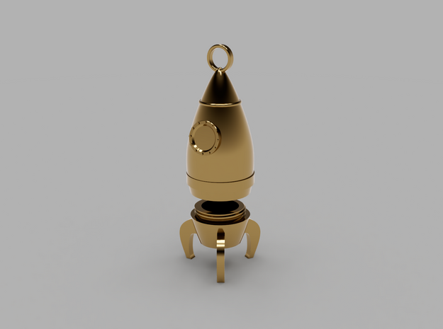 Rocket Pendant - Type-1A in Natural Brass