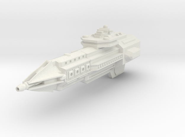 Dominion Class Heavy Cruiser - With positional tur in White Natural Versatile Plastic