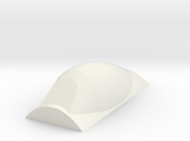 P47 D Canopy, Solid, Bubble type in White Natural Versatile Plastic